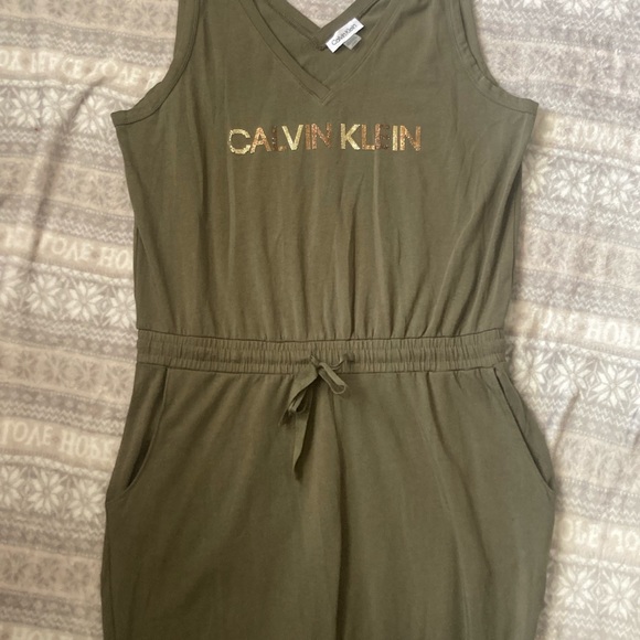 Army green Calvin Klein jumpsuit size L - Picture 2 of 2